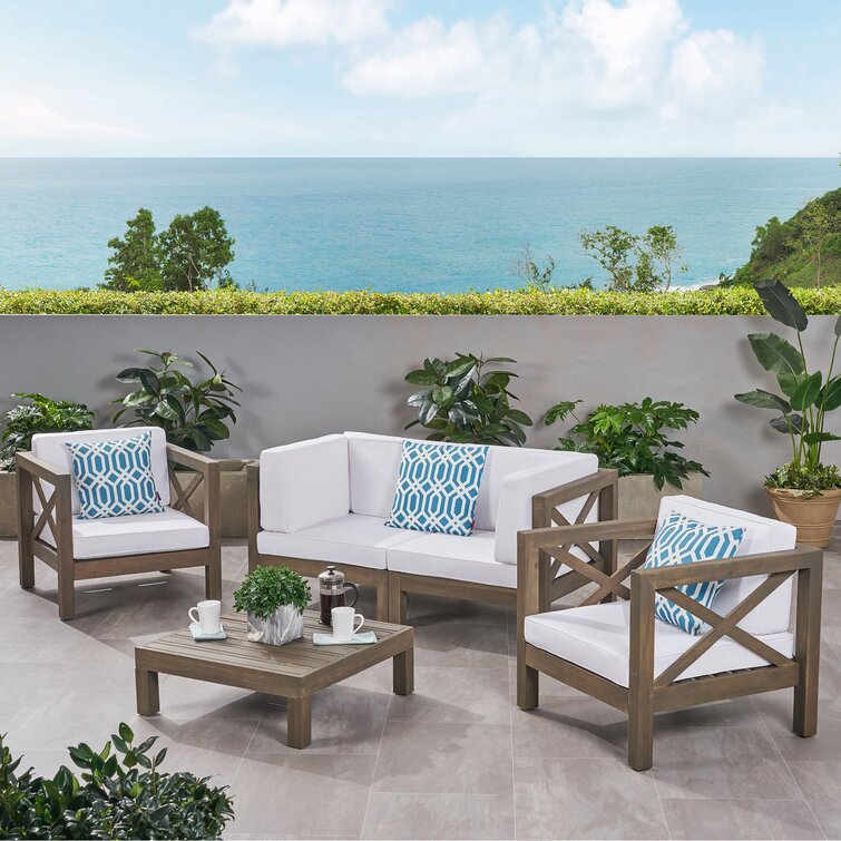 Breakwater Bay Sklar 4 Person Outdoor Seating Group with